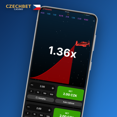 Ikona automatické sázky Aviator v Czechbet Casino – opakujte sázky kolo za kolem