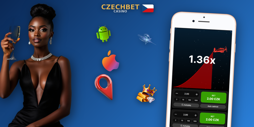 Herní rozhraní Aviator v Czechbet Casino s multiplikátorem 3,27x a sázkovými panely