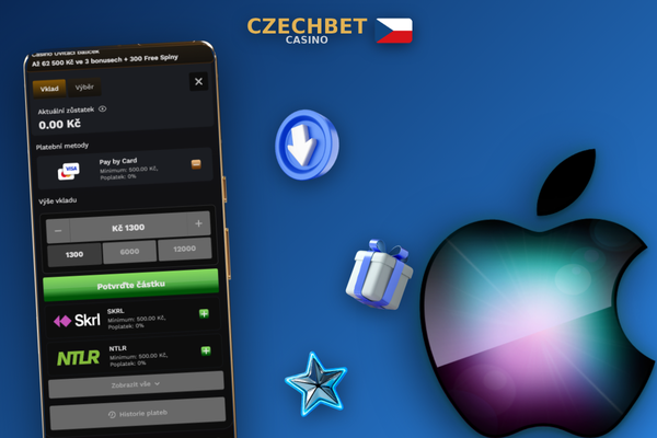 Potvrzovací obrazovka úspěšného vkladu se zůstatkem v CZK v Czechbet Casino