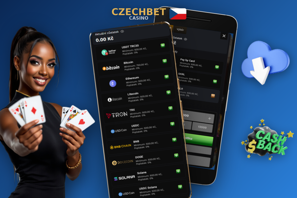 Zadání promo kódu CZBET100 v pokladně Czechbet Casino při prvním vkladu
