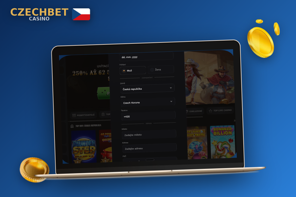 Hráč vybírá způsob jak se zaregistrovat v Czechbet Casino – e-mail, telefon, Google nebo Telegram