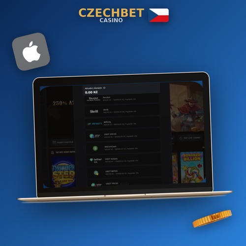 Czechbet Casino výběr výher – peněženka s českými bankovkami a pokladna na notebooku